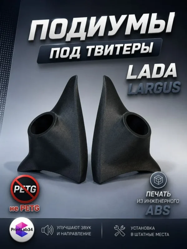 Подиумы двери под твитеры для LADA LARGUS — фото 2 — Комплект подиумов под твитеры для автомобиля LADA LARGUS.Под…