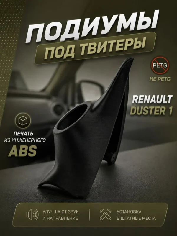 Подиумы двери под твитеры для RENAULT DUSTER 2010-2015 г. — фото 2 — Комплект подиумов под твитеры для автомобиля Renault ...