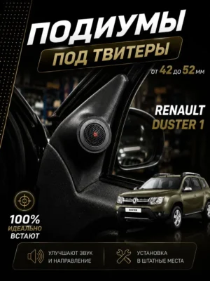 Подиумы двери под твитеры для RENAULT DUSTER 2010-2015 г. — Комплект подиумов под твитеры для автомобиля Renault Duster…