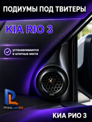 Подиумы в двери под твитеры, пищалки, динамики для KIA RIO 3. — Комплект подиумов под твитеры для автомобиля КИА РИО 3 покол…