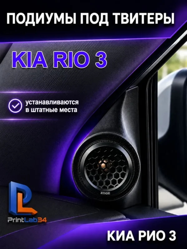 Подиумы в двери под твитеры, пищалки, динамики для KIA RIO 3. — Комплект подиумов под твитеры для автомобиля КИА РИО 3 покол…