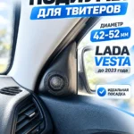 Подиумы в двери под твитеры, пищалки, динамики для VESTA до 23г — Стандартные уголки в двери на VESTA до 2023 года выпуска...