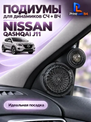 Основа подиумов под твитеры для Nissan Qashqai J11 — Стандартные уголки в двери на Nissan Qashqai J11, сделанные…