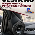 Основа подиумов под рупорные твитеры для Lada VESTA NG — Стандартные уголки в двери на VESTA NG c 2023 года выпуска…