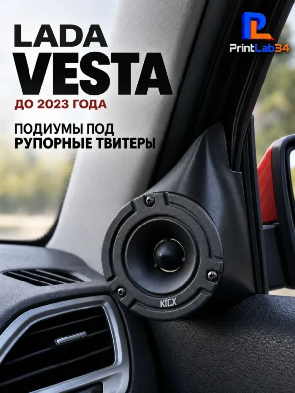 Основа подиумов под рупорные твитеры для Lada VESTA до 23г — Стандартные уголки в двери на VESTA до 2023 года выпуска, до…